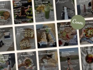 Wellness Fitness Instagram Post Templates Healthy Lifestyle